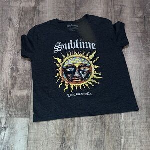 Sublime Black Graphic Crop Top - Women's